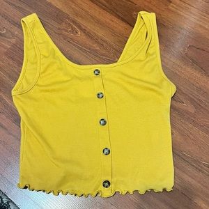 Yellow ribbed lettuce bottom tank top